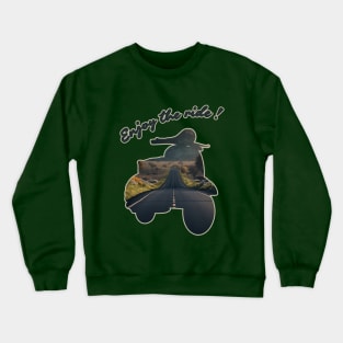 Scooter RVintage Lovers Enjoy The Ride Landscape Country Road Travel Crewneck Sweatshirt